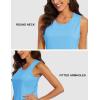 imageMAGCOMSEN Womens Sleeveless Workout Shirts UPF 80 Dry Fit Running Wicking Tank Tops Athletic Gym SummerWaterfall Blue