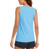 imageMAGCOMSEN Womens Sleeveless Workout Shirts UPF 80 Dry Fit Running Wicking Tank Tops Athletic Gym SummerWaterfall Blue