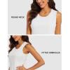 imageMAGCOMSEN Womens Sleeveless Workout Shirts UPF 80 Dry Fit Running Wicking Tank Tops Athletic Gym SummerWhite