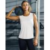 imageMAGCOMSEN Womens Sleeveless Workout Shirts UPF 80 Dry Fit Running Wicking Tank Tops Athletic Gym SummerWhite