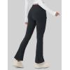 imageMAGCOMSEN Womens Fleece Lined Flare Leggings Waterproof Insulated Winter Pants Hiking Yoga Bootcut Leggings 3 PocketsBlack