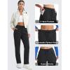 imageMAGCOMSEN Womens Sherpa Lined Sweatpants Winter Warm Fleece Pants Water Resistant Heavy Insulated Thermal Pants OutdoorBlack