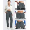 imageMAGCOMSEN Womens Sherpa Lined Sweatpants Winter Warm Fleece Pants Water Resistant Heavy Insulated Thermal Pants OutdoorDark Grey