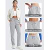 imageMAGCOMSEN Womens Sherpa Lined Sweatpants Winter Warm Fleece Pants Water Resistant Heavy Insulated Thermal Pants OutdoorLight Grey