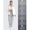 imageMAGCOMSEN Womens Sherpa Lined Sweatpants Winter Warm Fleece Pants Water Resistant Heavy Insulated Thermal Pants OutdoorLight Grey