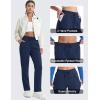 imageMAGCOMSEN Womens Sherpa Lined Sweatpants Winter Warm Fleece Pants Water Resistant Heavy Insulated Thermal Pants OutdoorNavy