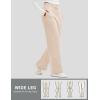 imageMAGCOMSEN Womens Fleece Lined Sweatpants Wide Leg Warm Winter Thick Baggy High Waist Lounge Sweat Pants with PocketsApricot