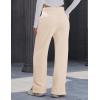 imageMAGCOMSEN Womens Fleece Lined Sweatpants Wide Leg Warm Winter Thick Baggy High Waist Lounge Sweat Pants with PocketsApricot