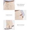 imageMAGCOMSEN Womens Fleece Lined Sweatpants Wide Leg Warm Winter Thick Baggy High Waist Lounge Sweat Pants with PocketsApricot