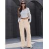 imageMAGCOMSEN Womens Fleece Lined Sweatpants Wide Leg Warm Winter Thick Baggy High Waist Lounge Sweat Pants with PocketsApricot