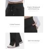 imageMAGCOMSEN Womens Fleece Lined Sweatpants Wide Leg Warm Winter Thick Baggy High Waist Lounge Sweat Pants with PocketsBlack
