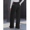 imageMAGCOMSEN Womens Fleece Lined Sweatpants Wide Leg Warm Winter Thick Baggy High Waist Lounge Sweat Pants with PocketsBlack