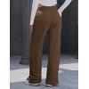 imageMAGCOMSEN Womens Fleece Lined Sweatpants Wide Leg Warm Winter Thick Baggy High Waist Lounge Sweat Pants with PocketsDark Brown