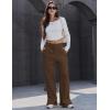 imageMAGCOMSEN Womens Fleece Lined Sweatpants Wide Leg Warm Winter Thick Baggy High Waist Lounge Sweat Pants with PocketsDark Brown