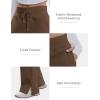 imageMAGCOMSEN Womens Fleece Lined Sweatpants Wide Leg Warm Winter Thick Baggy High Waist Lounge Sweat Pants with PocketsDark Brown