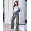 imageMAGCOMSEN Womens Fleece Lined Sweatpants Wide Leg Warm Winter Thick Baggy High Waist Lounge Sweat Pants with PocketsDark Grey