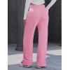 imageMAGCOMSEN Womens Fleece Lined Sweatpants Wide Leg Warm Winter Thick Baggy High Waist Lounge Sweat Pants with PocketsPink