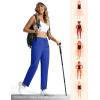 imageMAGCOMSEN Womens Hiking Pants Lightweight Quick Dry UPF 50 Water Resistant Elastic Waist Golf Travel Pants Zip PocketsBlue