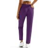 imageMAGCOMSEN Womens Hiking Pants Lightweight Quick Dry UPF 50 Water Resistant Elastic Waist Golf Travel Pants Zip PocketsPurple Red