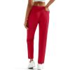 imageMAGCOMSEN Womens Hiking Pants Lightweight Quick Dry UPF 50 Water Resistant Elastic Waist Golf Travel Pants Zip PocketsRed