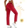 imageMAGCOMSEN Womens Hiking Pants Lightweight Quick Dry UPF 50 Water Resistant Elastic Waist Golf Travel Pants Zip PocketsRed