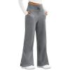 imageMAGCOMSEN Womens Fleece Lined Sweatpants Wide Leg Warm Winter Thick Baggy High Waist Lounge Sweat Pants with PocketsDark Grey