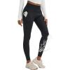 imageMAGCOMSEN Womens Hiking Leggings with 4 Zipper Pockets Water Resistant High Waisted Cargo Leggings Workout Running YogaBlack