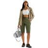 imageMAGCOMSEN Womens 13quot Long Hiking Shorts UPF50 Lightweight Quick Dry Knee Length Bermuda Cargo Shorts with 6 PocketsArmy Green