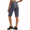 imageMAGCOMSEN Womens 13quot Long Hiking Shorts UPF50 Lightweight Quick Dry Knee Length Bermuda Cargo Shorts with 6 PocketsDark Gray
