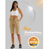 imageMAGCOMSEN Womens 13quot Long Hiking Shorts UPF50 Lightweight Quick Dry Knee Length Bermuda Cargo Shorts with 6 PocketsKhaki