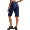 imageMAGCOMSEN Womens 13quot Long Hiking Shorts UPF50 Lightweight Quick Dry Knee Length Bermuda Cargo Shorts with 6 PocketsNavy