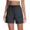 imageMAGCOMSEN Womens 5quot Hiking Cargo Shorts UPF 50 Lightweight Quick Dry Summer Golf Athletic Casual Shorts 4 PocketsDark Grey