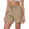 imageMAGCOMSEN Womens 5quot Hiking Cargo Shorts UPF 50 Lightweight Quick Dry Summer Golf Athletic Casual Shorts 4 PocketsKhaki