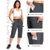 imageMAGCOMSEN Womens Hiking Capri Pants UPF 50 Lightweight Quick Dry Casual Golf Cargo Crop Pants with 5 Pockets SummerDark Grey