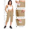 imageMAGCOMSEN Womens Hiking Capri Pants UPF 50 Lightweight Quick Dry Casual Golf Cargo Crop Pants with 5 Pockets SummerKhaki