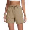 imageMAGCOMSEN Womens 5quot Hiking Cargo Shorts UPF 50 Lightweight Quick Dry Summer Golf Athletic Casual Shorts 4 PocketsKhaki