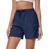 imageMAGCOMSEN Womens 5quot Hiking Cargo Shorts UPF 50 Lightweight Quick Dry Summer Golf Athletic Casual Shorts 4 PocketsNavy Blue