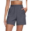 imageMAGCOMSEN Womens 5quot Hiking Cargo Shorts UPF 50 Quick Dry Lightweight Golf Athletic Casual Summer Shorts with PocketsDark Grey