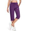 imageMAGCOMSEN Womens Hiking Capri Pants UPF 50 Lightweight Quick Dry Casual Golf Cargo Crop Pants with 5 Pockets SummerPurple Red