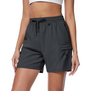 imageMAGCOMSEN Womens 5quot Hiking Cargo Shorts UPF 50 Lightweight Quick Dry Summer Golf Athletic Casual Shorts 4 PocketsDark Grey