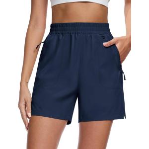 imageMAGCOMSEN Womens 5quot Hiking Cargo Shorts UPF 50 Quick Dry Lightweight Golf Athletic Casual Summer Shorts with PocketsNavy Blue
