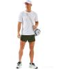 imageMAGCOMSEN Mens Running Shorts Mens 3 Inch Shorts Quick Dry Lightweight for Athleic Workout Gym Sports with Liner PocketArmy Green