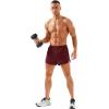 imageMAGCOMSEN Mens Running Shorts Mens 3 Inch Shorts Quick Dry Lightweight for Athleic Workout Gym Sports with Liner PocketWine Red