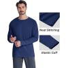 imageMAGCOMSEN Mens Thermal Shirt Fleece Lined Long Sleeve Athletic Base Layer Workout TopNavy