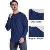 imageMAGCOMSEN Mens Thermal Shirt Fleece Lined Long Sleeve Athletic Base Layer Workout TopNavy