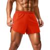 imageMAGCOMSEN Mens Running Shorts Mens 3 Inch Shorts Quick Dry Lightweight for Athleic Workout Gym Sports with Liner PocketOrange Red