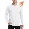 imageMAGCOMSEN Mens Thermal Shirt Fleece Lined Long Sleeve Athletic Base Layer Workout TopWhite