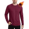 imageMAGCOMSEN Mens Thermal Shirt Fleece Lined Long Sleeve Athletic Base Layer Workout TopWine Red