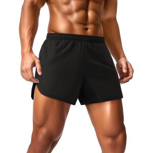 imageMAGCOMSEN Mens Running Shorts Mens 3 Inch Shorts Quick Dry Lightweight for Athleic Workout Gym Sports with Liner PocketBlack