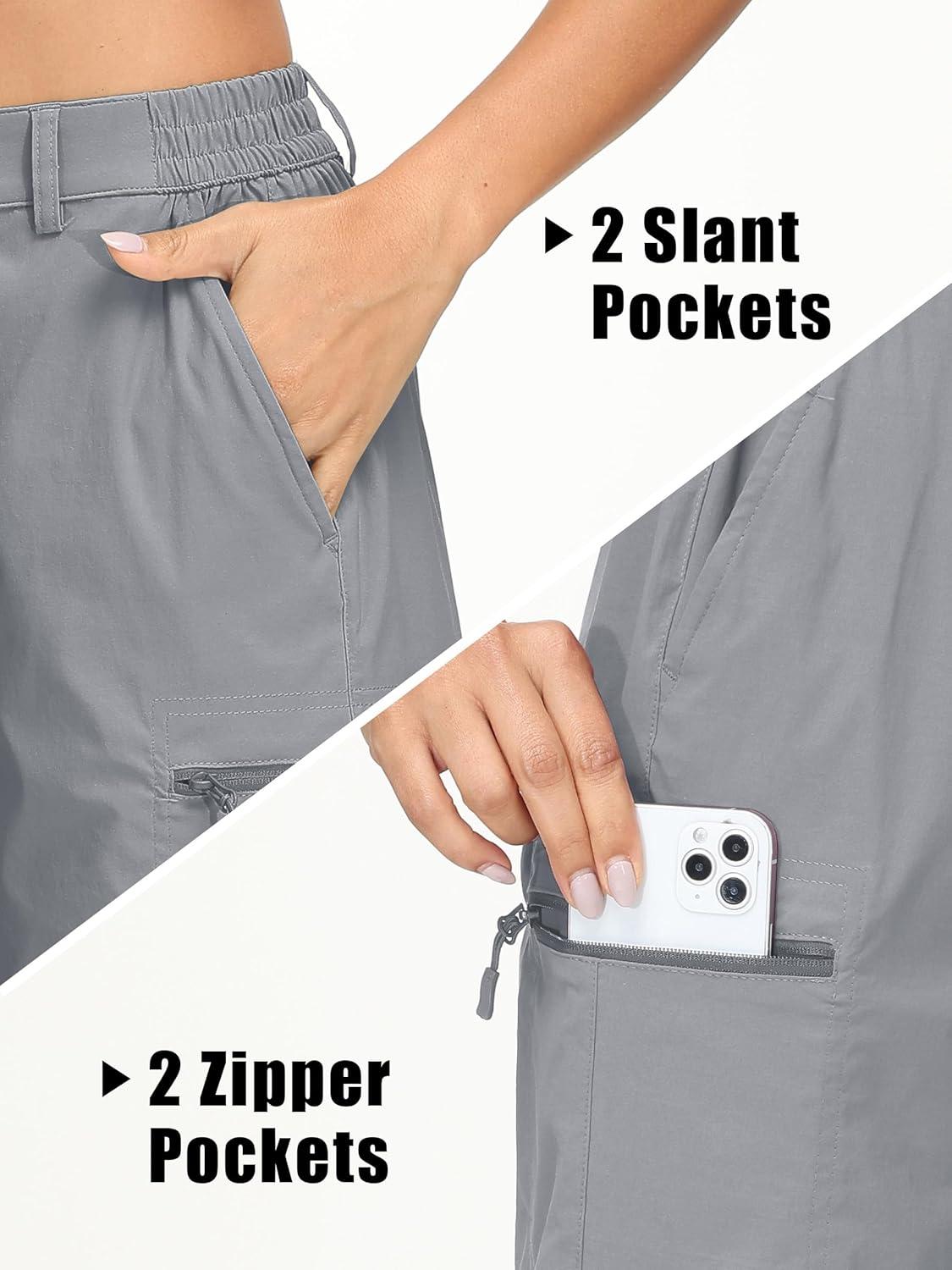 imageMAGCOMSEN Womens Hiking Shorts Quick Dry Lightweight Golf Shorts with 4 Pockets Summer Casual Athletic Running ShortsLight Grey